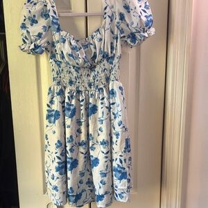 SHEIN Blue Floral Kids Dress